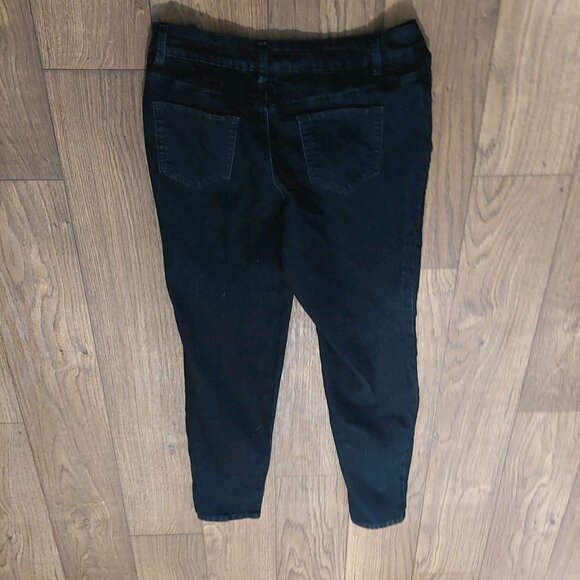 Metaphor Black Jeans Size 14 Faux Zipper Pockets - Picture 2 of 9